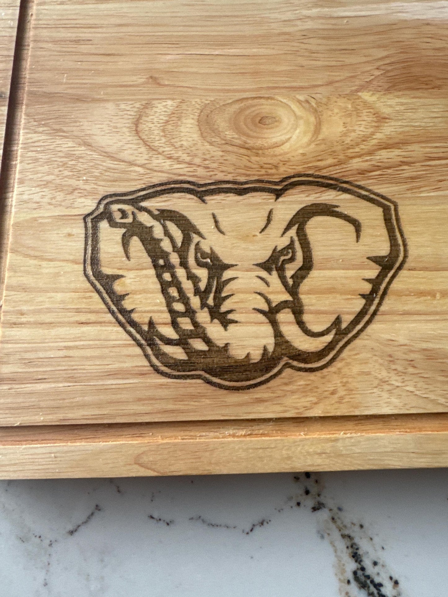 University of Alabama Crimson Tide SOLID Handmade / CNC Carved and laser etched Charcuterie Board / Cutting Board .  Officially Licensed